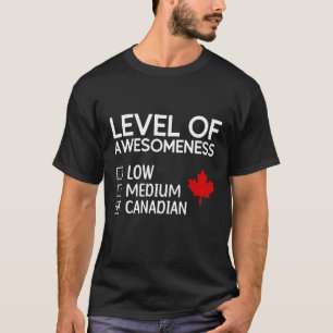 Niveau van Awesomeness Canadees T-shirt