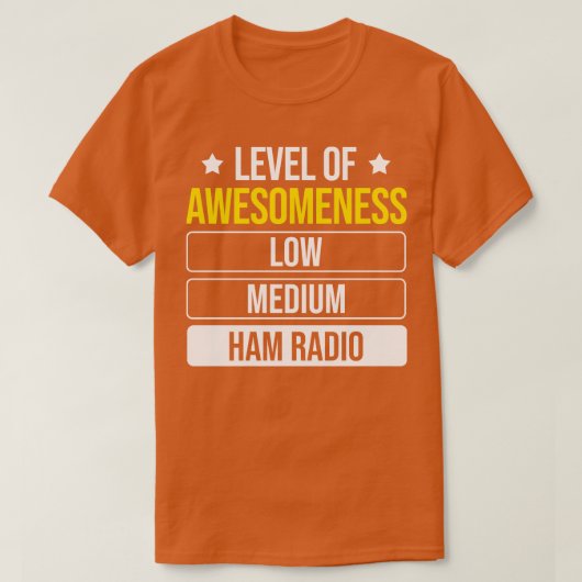 Niveau van Awesomeness Ham Radio T-shirt (Design voorkant)