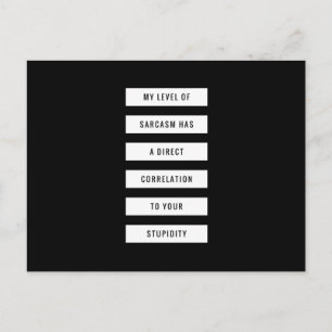 Niveau van Sarcasm uw stoofheid Funny Briefkaart