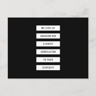 Niveau van Sarcasm uw stoofheid Funny Briefkaart