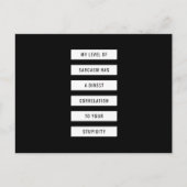 Niveau van Sarcasm uw stoofheid Funny Briefkaart (Voorkant)