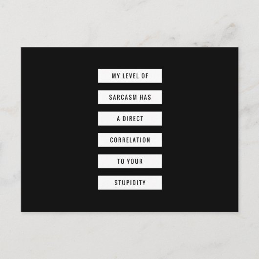 Niveau van Sarcasm uw stoofheid Funny Briefkaart (Voorkant)