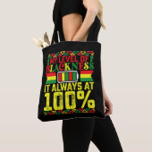 Niveau van zwartheid Juneteenth Black Geschiedenis Tote Bag (Dichtbij)