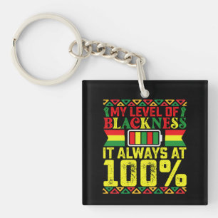 Niveau van zwartheid Juneteenth zwarte geschiedeni Sleutelhanger