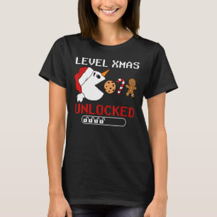 Niveau Xmas Ontgrendelde Sneeuwman Gingerbread Coo T-shirt
