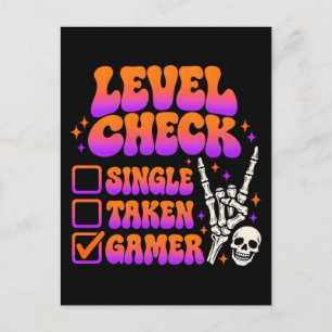 Niveaucontrole gamer humor voor gaming fans briefkaart