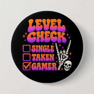 Niveaucontrole gamer humor voor gaming fans ronde button 7,6 cm