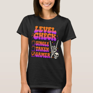 Niveaucontrole gamer humor voor gaming fans t-shirt