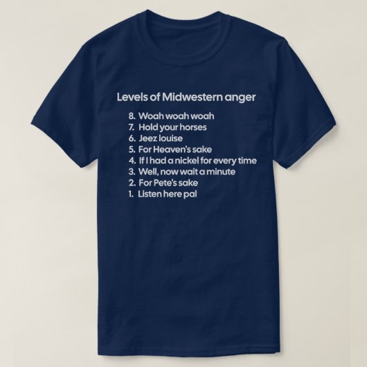 Niveaus van Midwestern Anger T-shirt (Design voorkant)