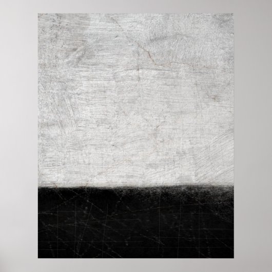 'Niveaus' zwart-wit Abstract Art Poster Afdrukken (Voorkant)