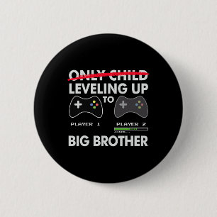 Nivelleren naar Big Brother Shirt - Videogame spel Ronde Button 5,7 Cm