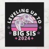 Nivelleren tot grote zus 2024 meisjes wijn etiket (Enkel label)