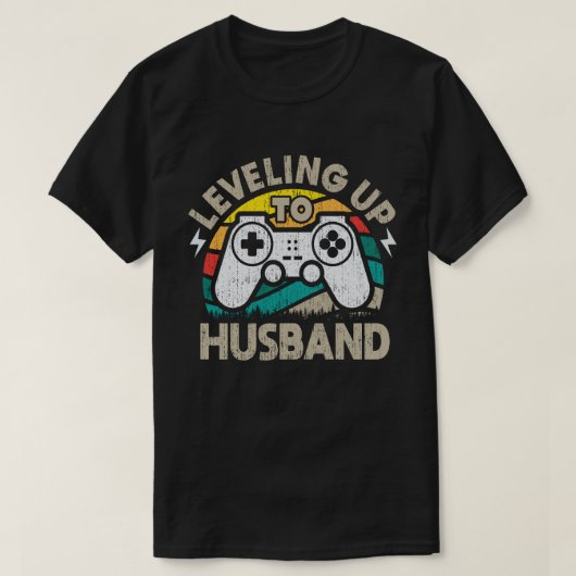 Nivelleren tot man bruidegom om bachelor gamer te t-shirt (Design voorkant)