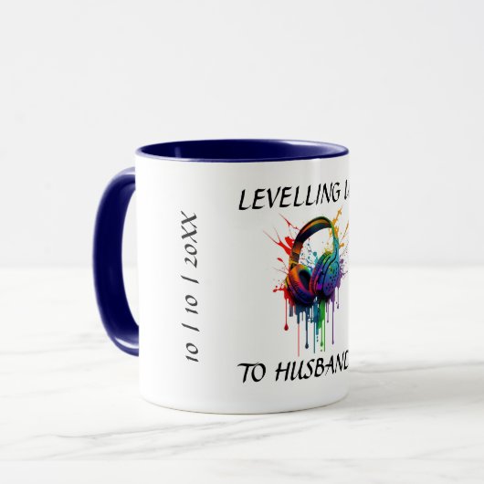 Nivelleren tot man Pas getrouwd bruidegom cadeau Mok (Voorkant links)