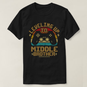 Nivelleren tot Middle Brother Grappige Gamer T-shirt