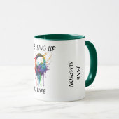 Nivelleren tot vrouw. Pas getrouwd bruidscadeau Mok (Voorkant rechts)