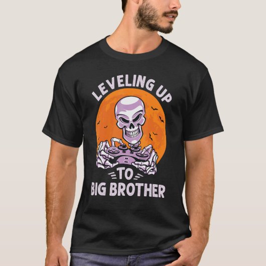 Nivellering naar Big Brother Gamer Gaming Skeleton T-shirt (Voorkant)