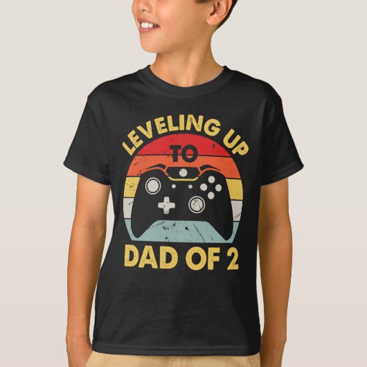 Nivellering naar papa van 2 t-shirt (Voorkant)