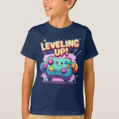 Nivellering omhoog! Schattigee gaming controller K T-shirt (Voorkant)