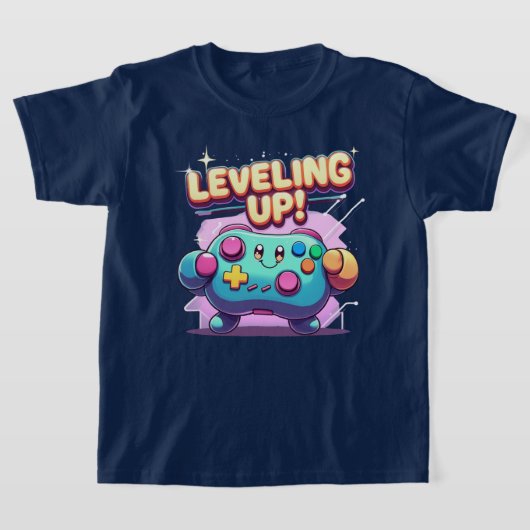Nivellering omhoog! Schattigee gaming controller K T-shirt (Laagn)