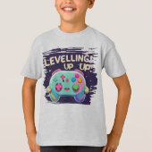 Nivellering omhoog! Schattigee gaming controller K T-shirt (Voorkant)
