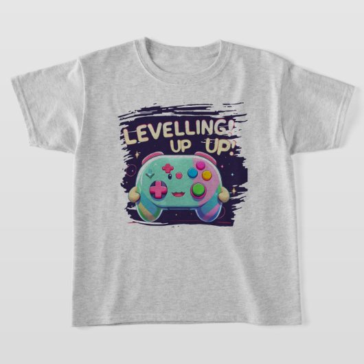 Nivellering omhoog! Schattigee gaming controller K T-shirt (Laagn)