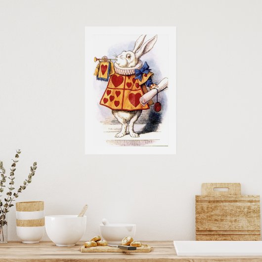 Nivens McTwisp the Rabbit Alice in Wonderland Poster (Keuken)
