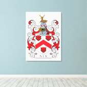 Nix Family Crest Canvas Afdruk (Insitu (Houten vloer))