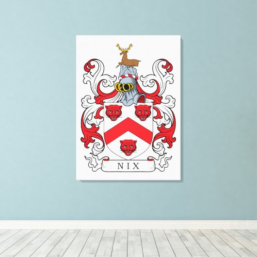 Nix Family Crest Canvas Afdruk (Insitu (Houten vloer))