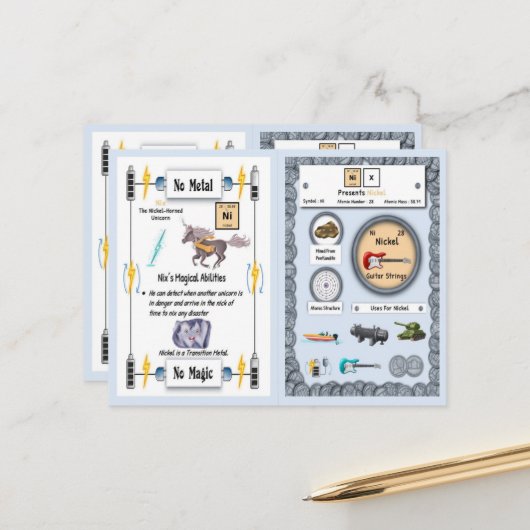 Nix - Nickel Horn Unicorn Game Kaart (Voorkant / Achterkant in situ)