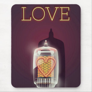 Nixie-buizen 'Liefde' vintage poster Muismat
