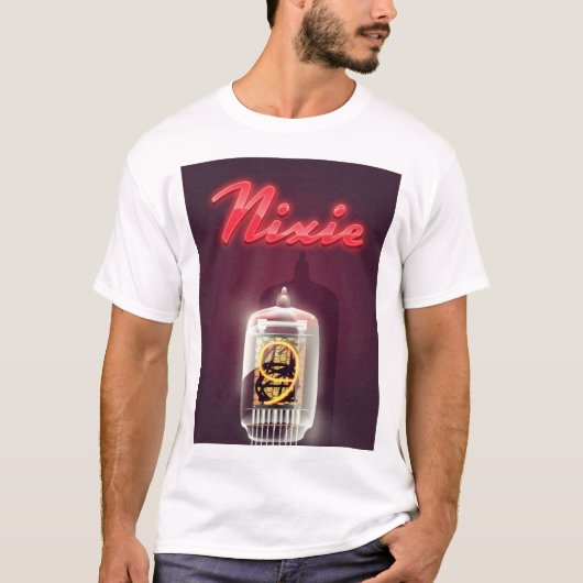 Nixie-buizen vintage poster t-shirt (Voorkant)