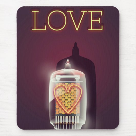 Nixie Tube'Love vintage poster Muismat (Voorkant)