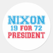 Nixon 1972 verkiezing ronde sticker (Voorkant)