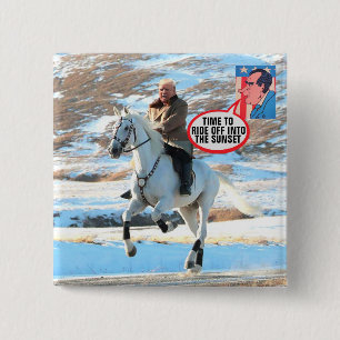 Nixon adviseert Trump Vierkante Button 5,1 Cm