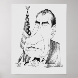 Nixon Caricature - Edmund Valtman - Circa 1970 Poster