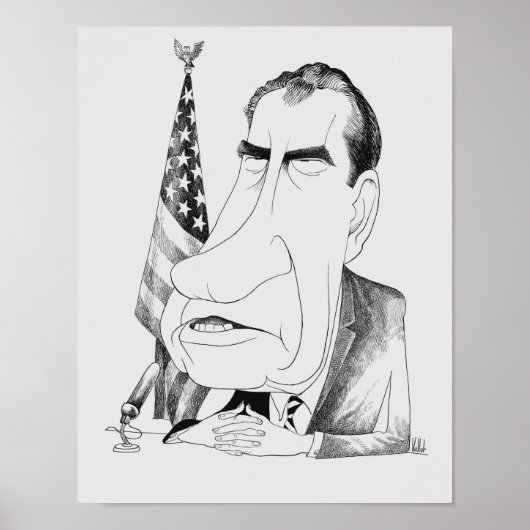 Nixon Caricature - Edmund Valtman - Circa 1970 Poster (Voorkant)