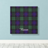 Nixon clan Pset Scottish kilt tartan Canvas Afdruk (Insitu (Houten vloer))