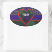 Nixon clan Pset Scottish kilt tartan Ovale Sticker (Tas)