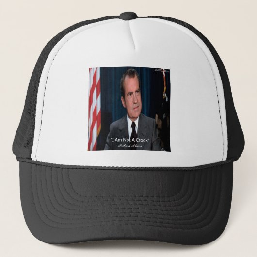 Nixon en geen crook Quote Trucker Pet (Voorkant)