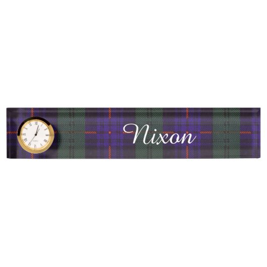 Nixon familie clan Pset Scottish kilt tartan Naambordje (Voorkant)