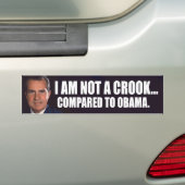 Nixon: Ik ben geen schurk... vergeleken met Obama Bumpersticker (Op auto)