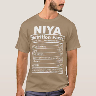 Niya Nutrition FactsNiya Name Birthday T-shirt