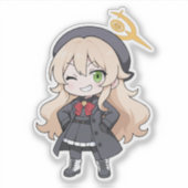 Niyaniya Chibi Blue Archive Fanart Sticker (Voorkant)