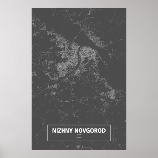 Nizhny Novgorod, Rusland (zwart wit) Poster (Voorkant)