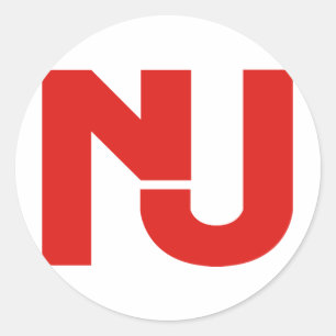 NJ Grafisch (rood) Ronde Sticker