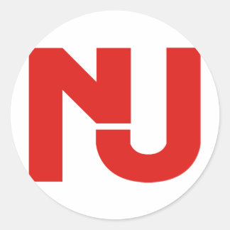 NJ Graphic (rood) Ronde Sticker