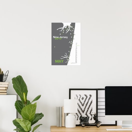 NJ Marathon Map Poster (Thuiskantoor)