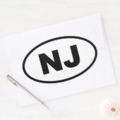 NJ New Jersey Ovale Sticker (Envelop)