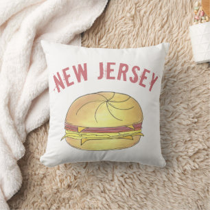 NJ New Jersey Pork Roll Breakfast Egg Sandwich Kussen
